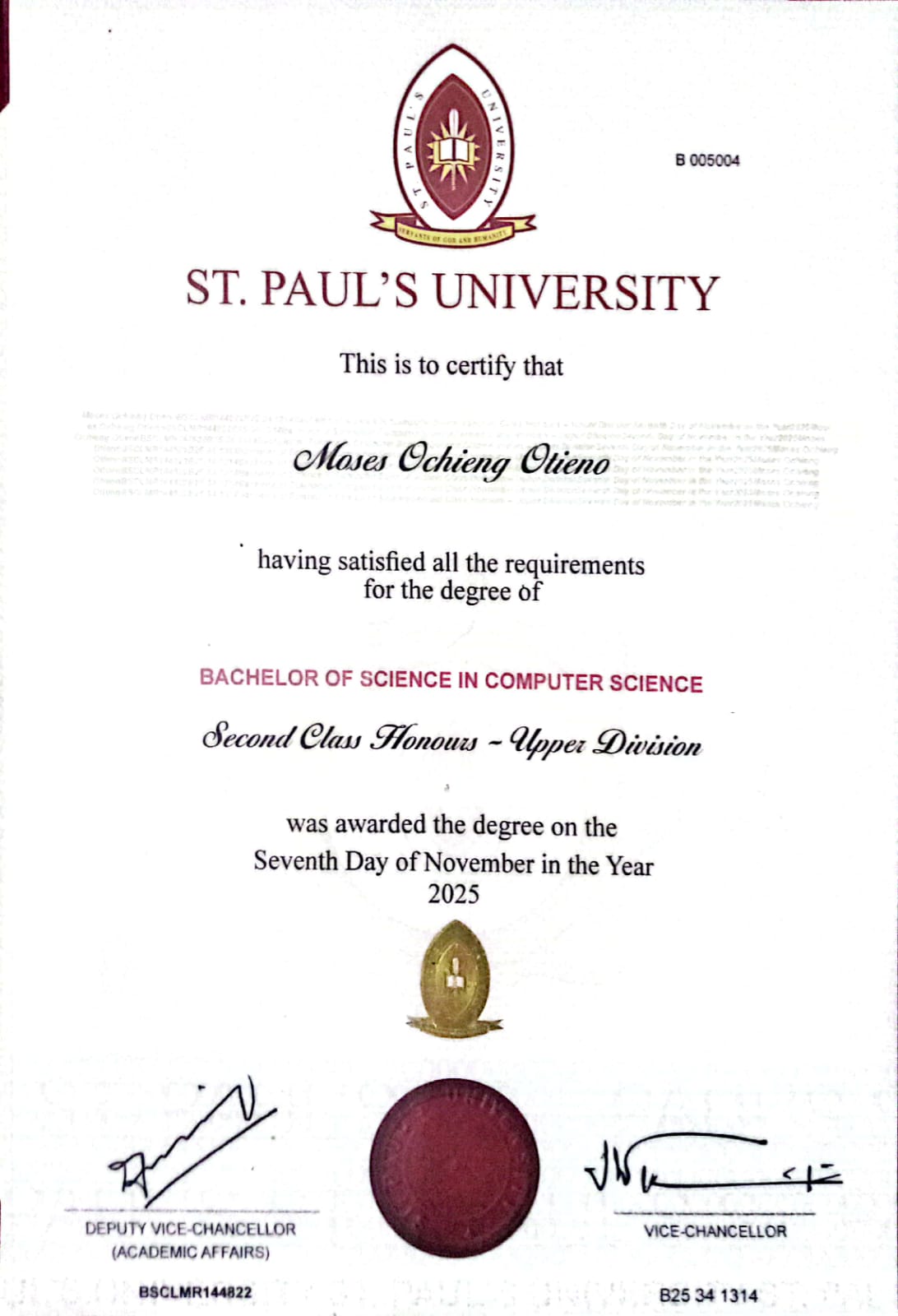Bachelor of Computer Science Certificate